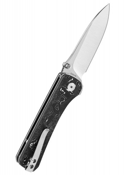 Navaja de bolsillo Hawk, cuchilla de satén S35VN, mango de carbono o papel de aluminio QS131-F - Espadas y Más