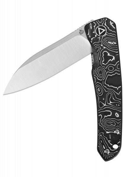 Navaja de bolsillo Nutria, hoja satinada o negra S35VN, mango CF de papel de aluminio QS140-A1 - Espadas y Más