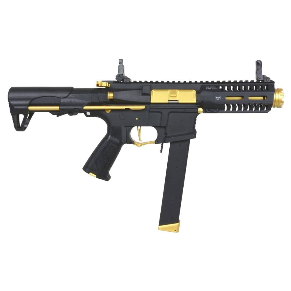Imagen de Rifle Eléctrico G&G Arp 9 Edición Oro (GG-ARP9GOLD) parte de nuestra colección en Espadas y más, sitio oficial.