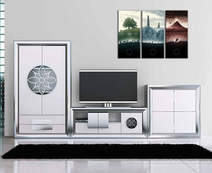 Imagen de Cuadro de El Señor de los Anillos las 3 películas parte de nuestra colección en Espadas y más, sitio oficial.