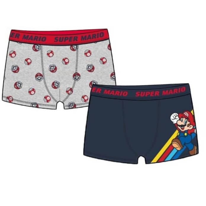 Imagen de Set 2 calzoncillos boxer Super Mario Nintendo parte de nuestra colección en Espadas y más, sitio oficial.