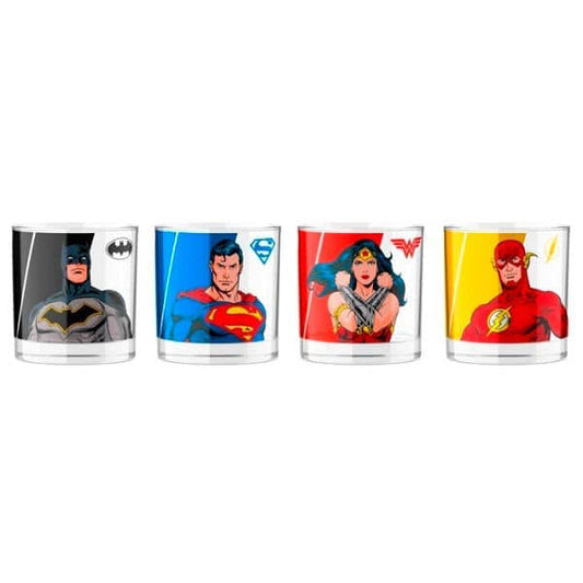 Set 4 mini vasos Superheroes DC Comics - Espadas y Más