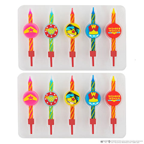 Set de 10 velas de cumpleaños con logo Wonderwoman - DC Comics CR4230 - Espadas y Más