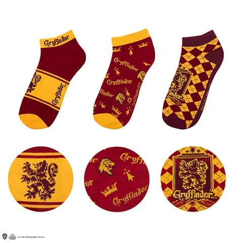 Set de 3 pares de calcetines bajos Casas Hogwarts- Harry Potter CR1631 - Espadas y Más
