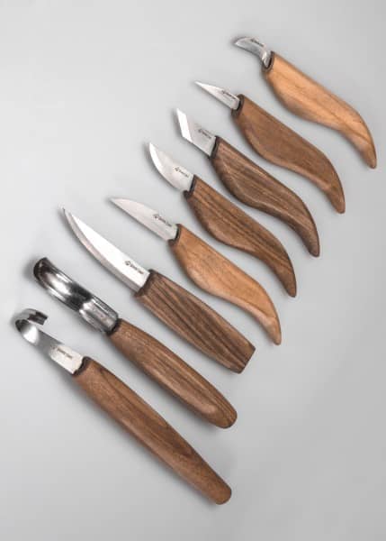 Set de talla de madera de lujo (8 herramientas), mangos de nogal, BeaverCraft  BC-S18X - Espadas y Más