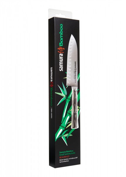 Cuchillo Samura Bambú Pequeño Santoku. Kullenschliff, 137 mm TCSBA-0093 - Espadas y Más