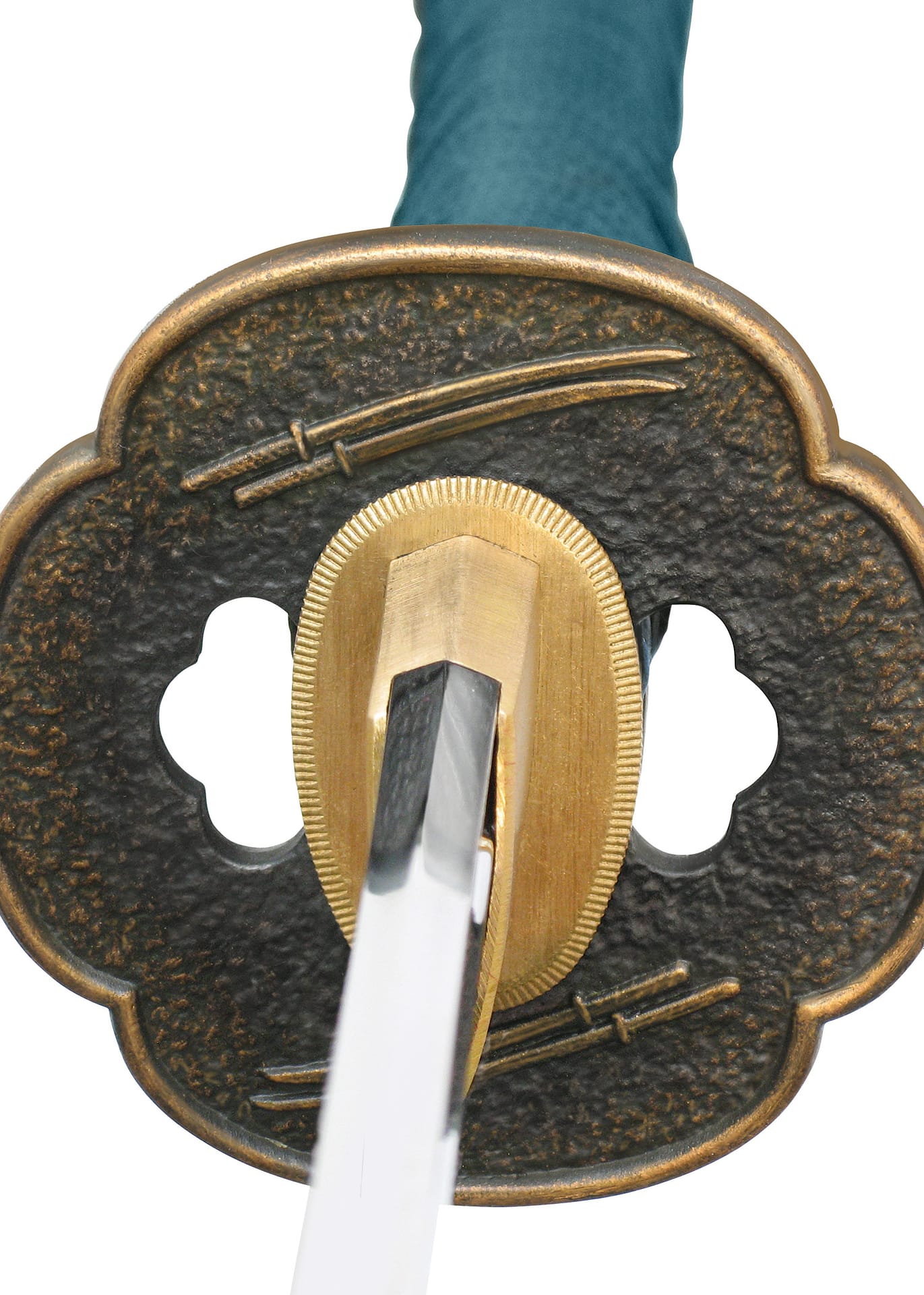 Katana Maestra Shikoto Verde Azulada Longquan forjada con martillo. Katana maestra. Katana forjada con martillo. Katana japonesa. Katana samurai. Espadas Y Más