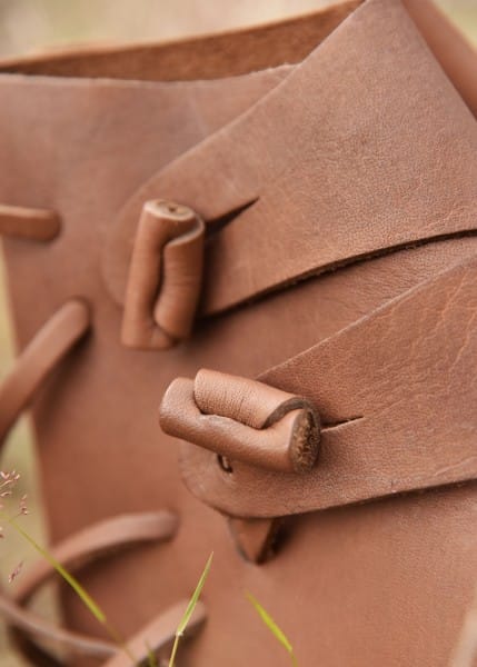 Zapatos vikingos medievales tempranos Jorvik, marrones o negros ULF-FW-13 - Espadas y Más