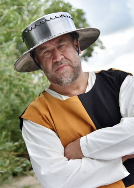 ULF-HM-05 Sombrero de hierro, forma recta, acero de 2 mm - Espadas y Más