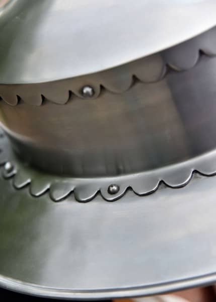 ULF-HM-05 Sombrero de hierro, forma recta, acero de 2 mm - Espadas y Más