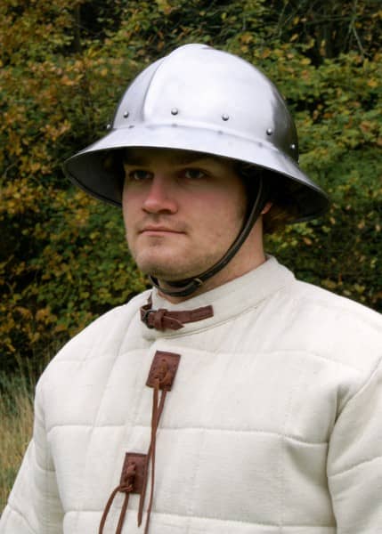 ULF-HM-06 Sombrero de hierro, siglo XIV, acero de 1,6 mm - Espadas y Más