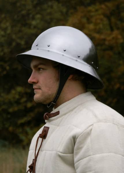 ULF-HM-06 Sombrero de hierro, siglo XIV, acero de 1,6 mm - Espadas y Más