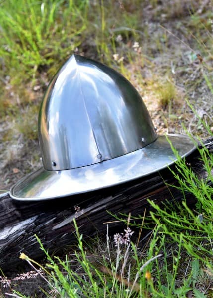 ULF-HM-24 Sombrero de hierro suizo, del siglo XIV, acero de 1,6 mm - Espadas y Más