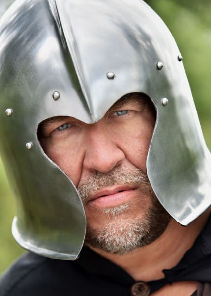 ULF-HM-26 Casco gales barbuta, 2 mm de acero - Espadas y Más