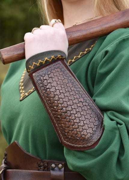 Guardabrazos de piel con gofrado y ante, par, varios colores ULF-LP-21S - Espadas y Más