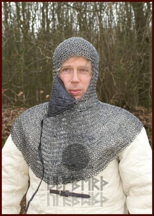 ULF-RRR-CTV Verdugo o capucha de cota de malla remachada con protector de mandíbula - Espadas y Más