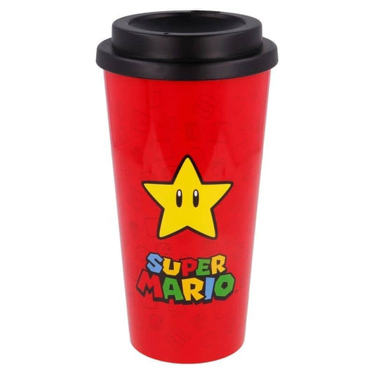 Vaso cafe doble pared Super Mario Bros Nintendo 520ml - Espadas y Más