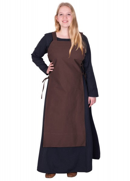 Vestido de delantal vikingo, Overdress Tinna, marrón  1280022630 - Espadas y Más