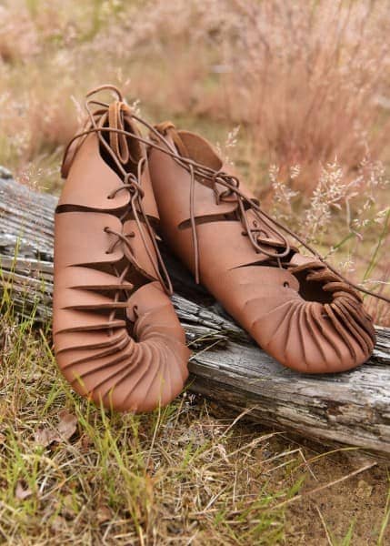 Zapatos medievales de cintura, marrones ULF-FW-12 - Espadas y Más