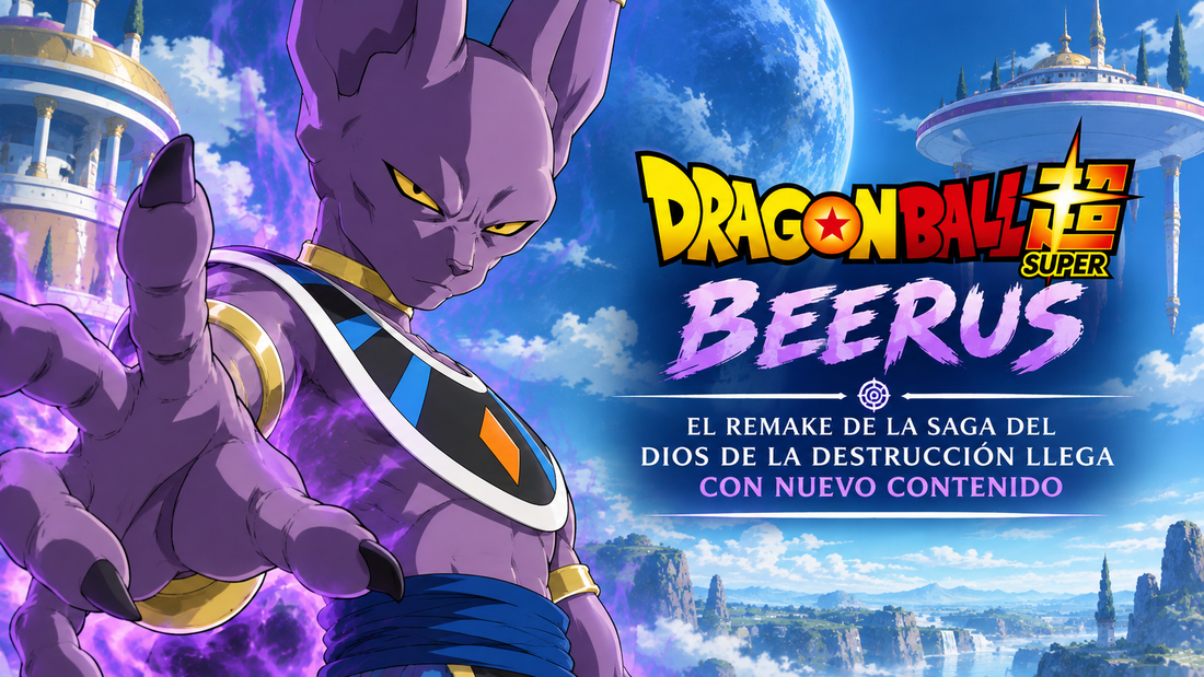 Beerus, con el título del artículo a un lado