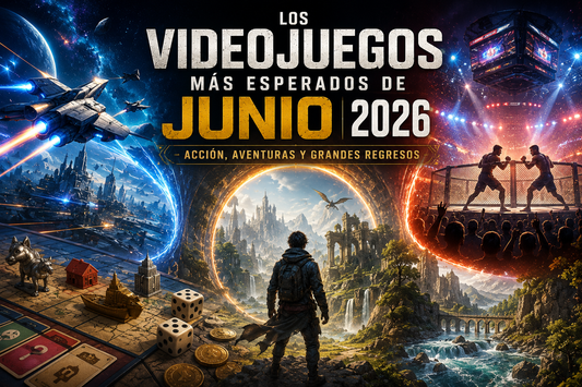 Imagen ilustrativa de juegos de fantasía, ciencia ficción, mesa, y deporte, con el título del artículo