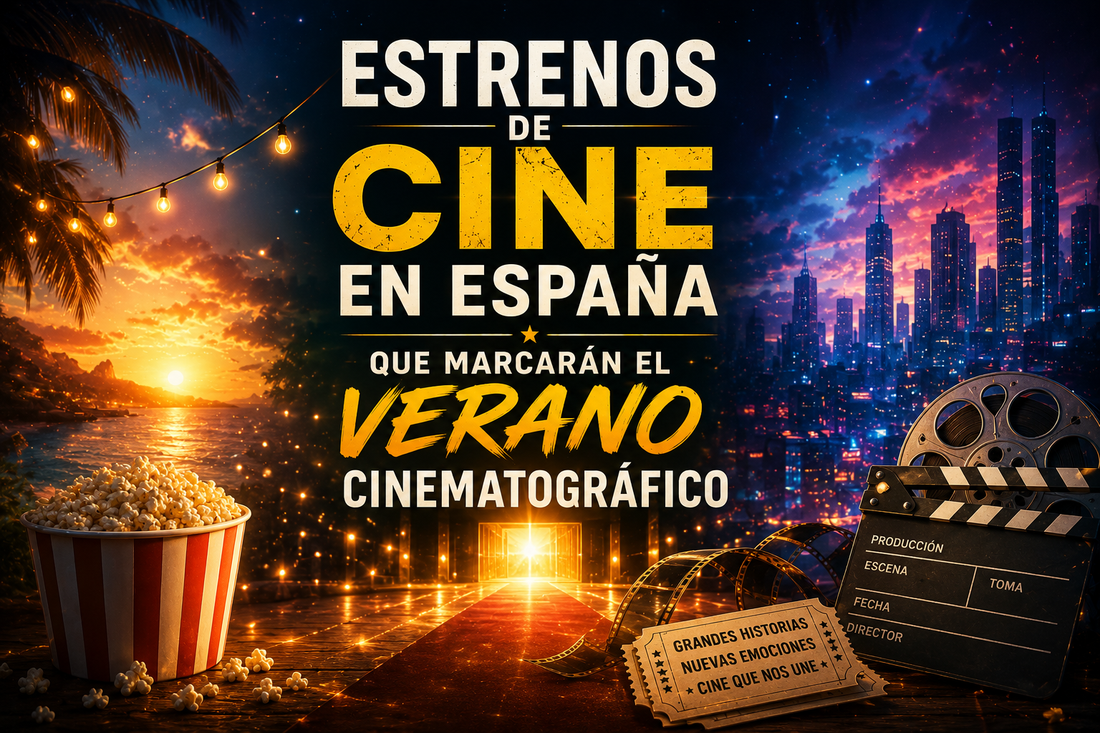Paisajes con referencias a cine al frente, entradas y otros, y el título del artículo