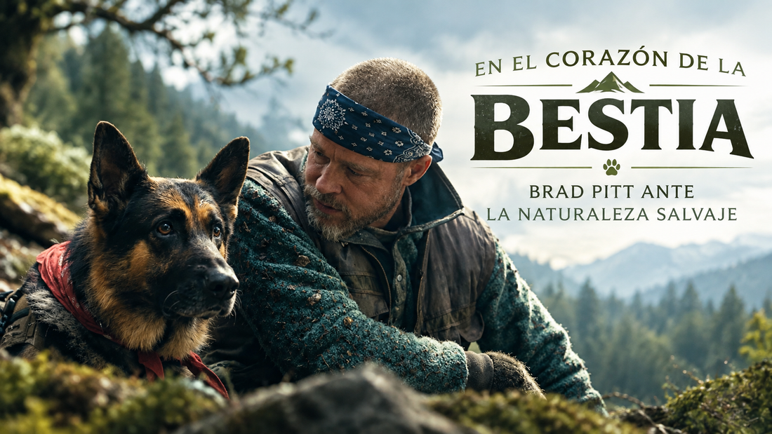 Protagonista humano y canino de En el corazón de la bestia, con el título del artículo