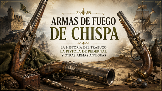 Armas de fuego de Chispa con el título del artículo en la parte central