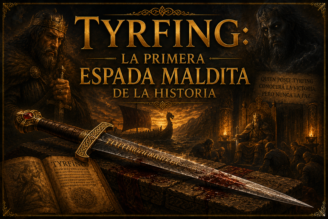 Referencias vikingas, y de reyes con una espada y un libro, y el título del artículo