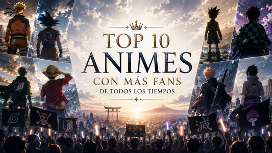 Varios protagonistas de anime de espalda, con el título del artículo al centro
