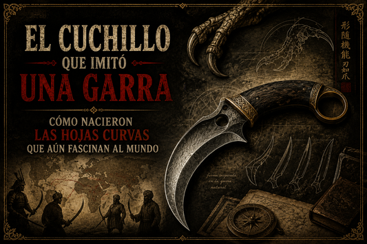 Garras y Cuchillo de garra, así como sus bocetos, junto al título del artículo.