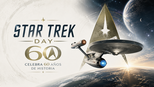 Varias naves y símbolos de Star Trek y el título del artículo 
