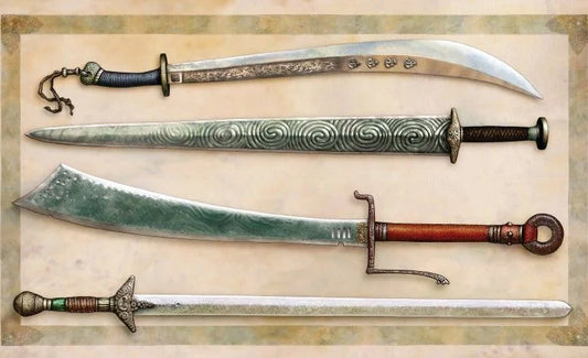 Diferentes tipos de Espadas uno junto a otro