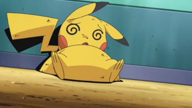 Imagen de pikachu derrotado en batalla 