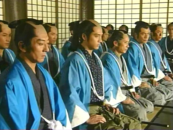 Representación de miembros de Shinsengumi sentados