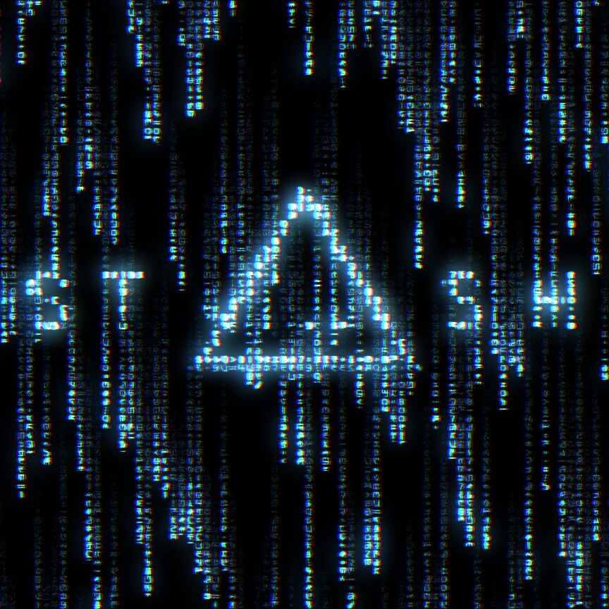 Lluvia de códigos azul en parte del título Ghost in the Shell