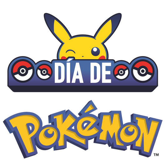 Pikachu sobre un cartel que dice Día de Pokémon