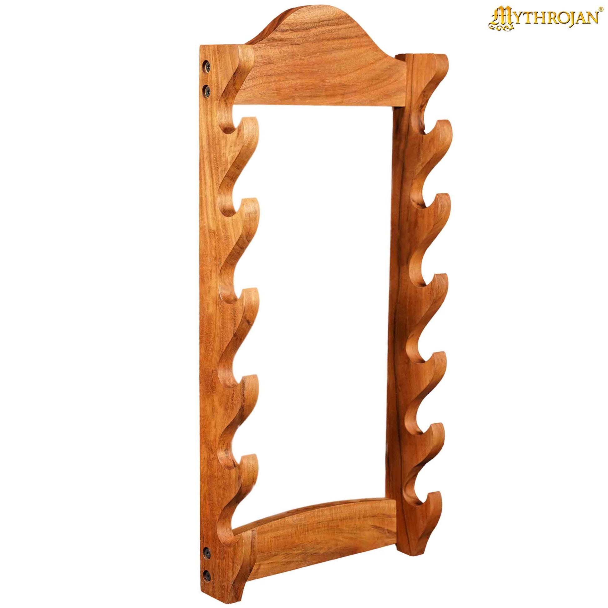 Soporte de Madera para Espadas de Un Nivel | Estante de Madera Maciza con Acabado Natural | Exposición de Armas Medievales y Victorianas - Imagen 13