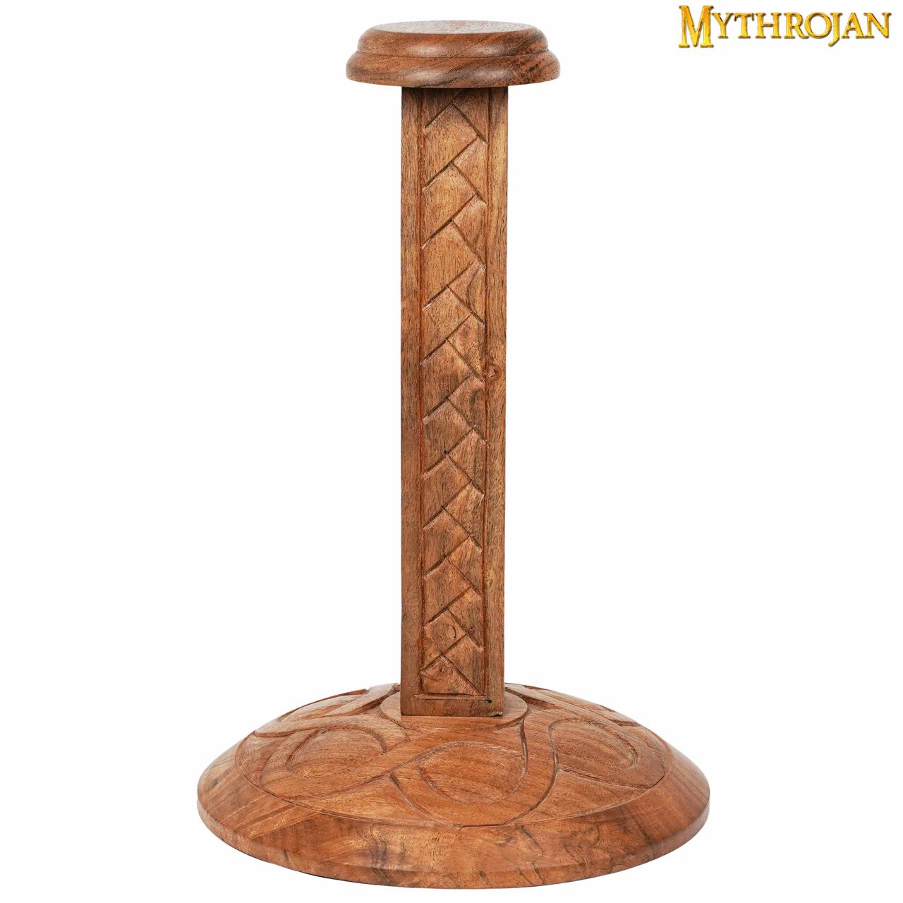 Soporte de Casco de Madera Mythrojan : Altura : 15". - Imagen 1
