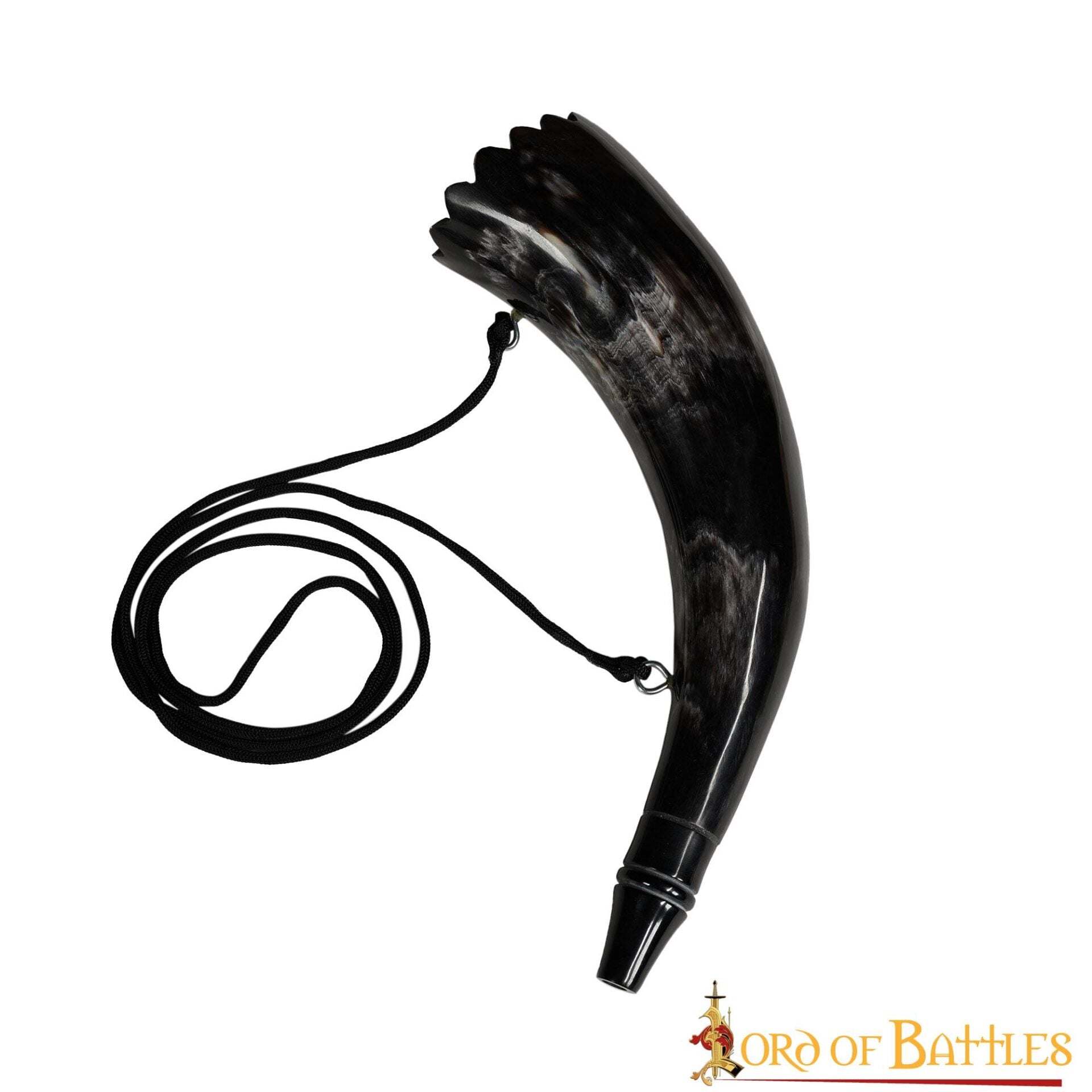 Cuerno Soplador Vikingo Hecho a Mano - Cuerno de Buey Pulido para Caza y Señales con Cuerda de Transporte - Imagen 9