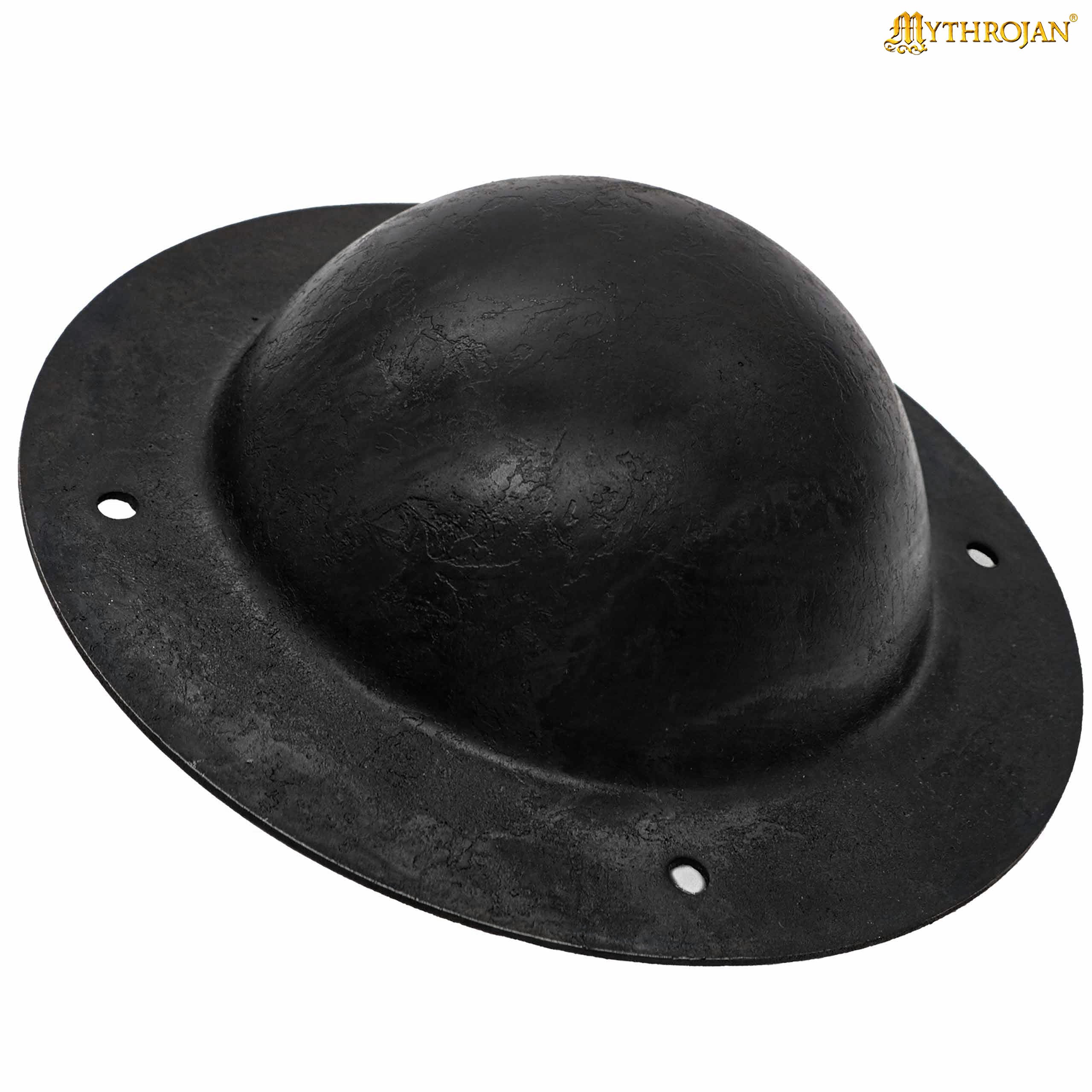 Jefe de Escudo de Acero Antiguo Forjado a Mano con Remaches - Vikingo y Medieval - Imagen 1