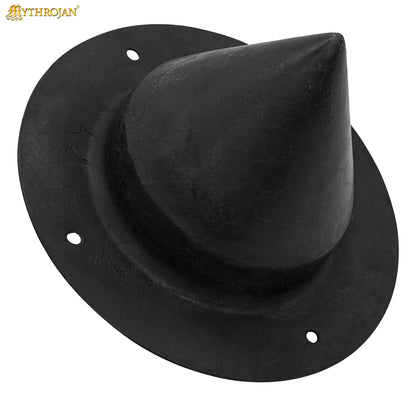Jefe de Escudo Germánico - 8" Negro Antiguo, Acero Forjado a Mano con Remaches de Montaje - Imagen 8
