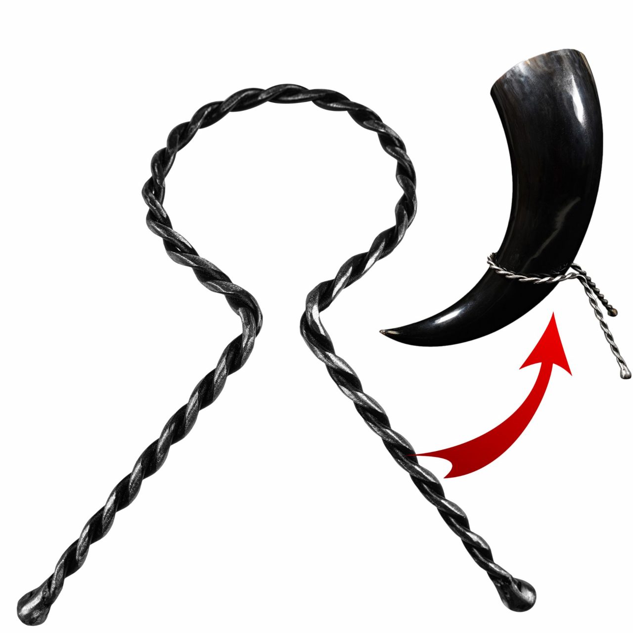 Mythrojan Cuerno para Beber Forjado a Mano Twisted Rack - Imagen 7