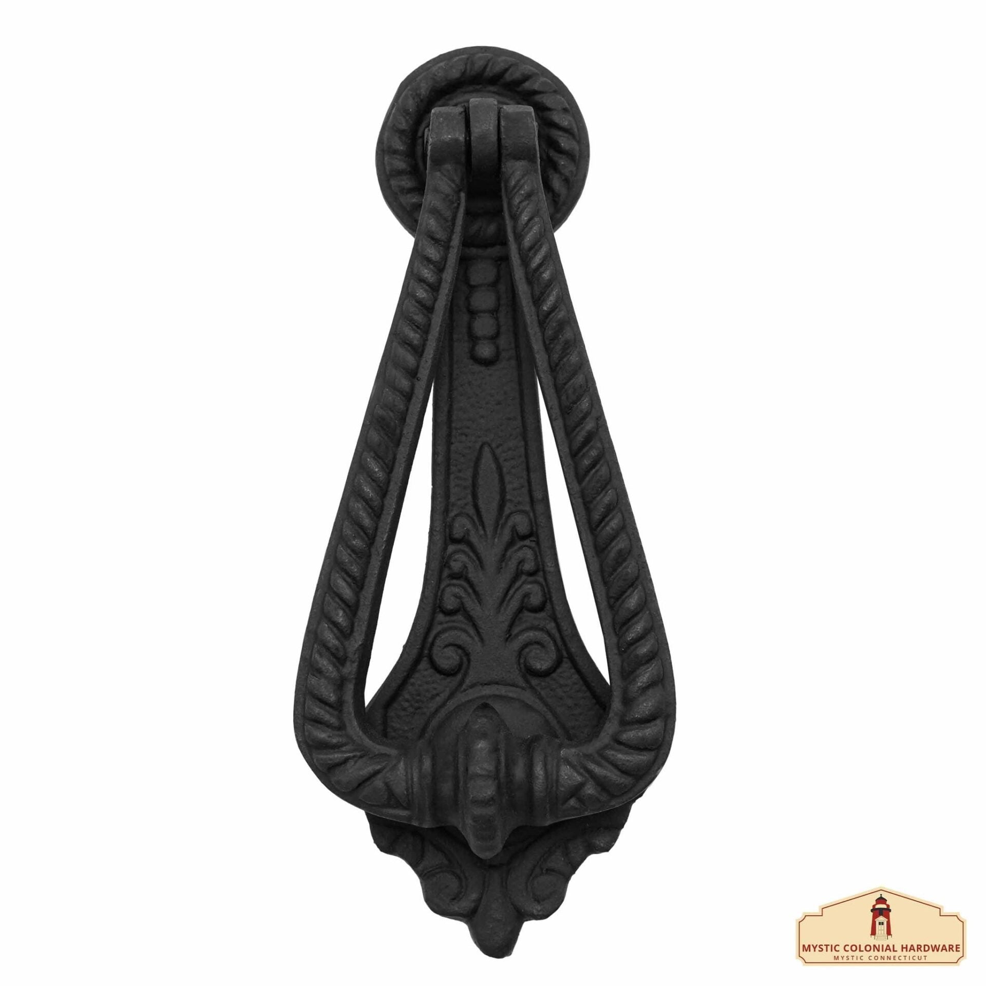 Aldaba Georgiana Rústica de Hierro Fundido: Ideal para Ambientes Victorianos, Coloniales, Retro, Steampunk, Góticos, Barrocos y Medievales, (17,2x7) Cm - Imagen 1