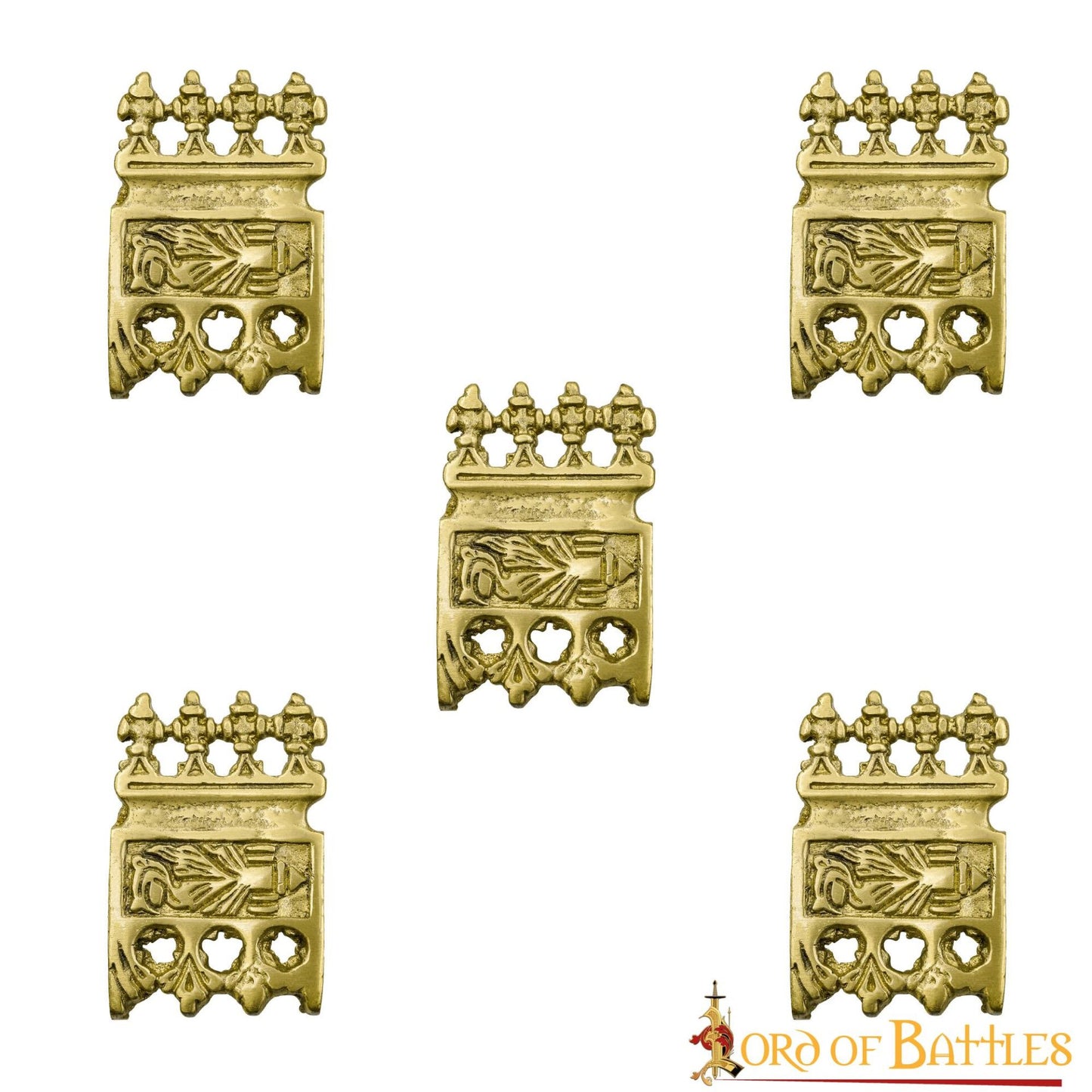 Viking Belt Chape - Punta de Latón Ornamentada para Cinturón - Imagen 1