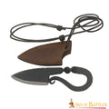 Cuchillo Vikingo de Hierro Forjado a Mano con Funda de Cuero Auténtico - Imagen 1