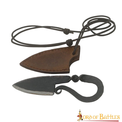 Cuchillo Vikingo de Hierro Forjado a Mano con Funda de Cuero Auténtico - Imagen 1