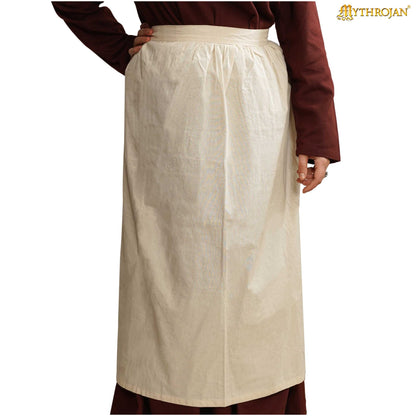 Mythrojan Medieval Ecru Delantal: Ideal para Cocinar Hornear, Feria del Renacimiento, Recreación, Larp, Cosplay Rendimiento, Maid Traje, Retro Cintura Delantales para Mujeres, Niñas, Camarera - Imagen 1