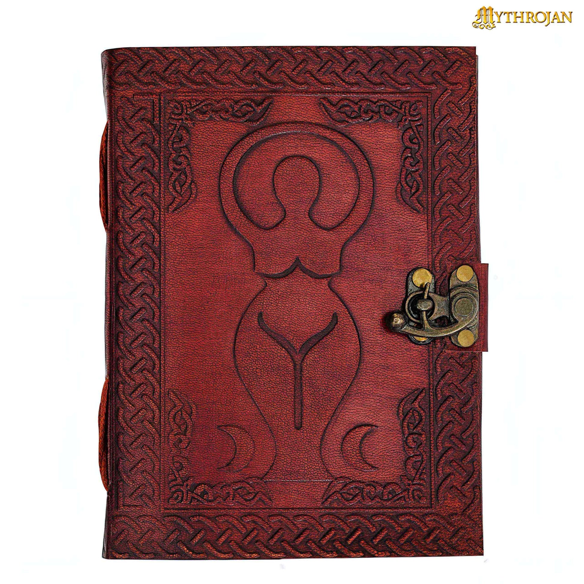 Mythrojan Diosa Medieval Diario de Cuero con Cerradura 5 X 7 Pulgadas Hecho a Mano Vintage Diario Notebook - Imagen 1