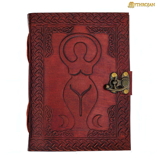 Mythrojan Diosa Medieval Diario de Cuero con Cerradura 5 X 7 Pulgadas Hecho a Mano Vintage Diario Notebook - Imagen 1